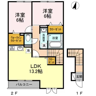 ルミエール A【2階】の間取り