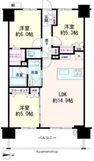 パレステージ本厚木【7階】の間取り