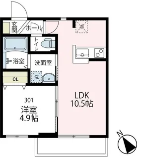 ASHIPI西谷(アシピ西谷)【301号室号室】の間取り
