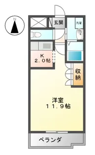 グランヴェール中島【1階】の間取り
