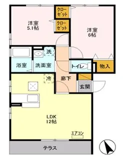セゾン ボナール【1階】の間取り