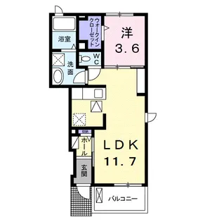 カレントヒル【1階】の間取り