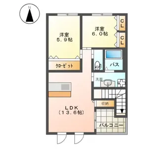 パーシモン【2階】の間取り
