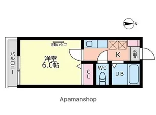 サンプレイス岸谷【2階】の間取り