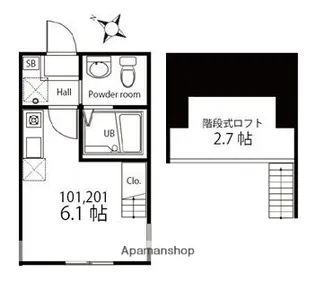 ハーミットクラブハウストロピカ新子安【1階】の間取り