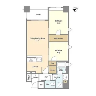 パークナードフィット センター北【5階】の間取り