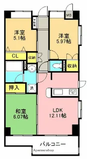 コスモリード本厚木【5階】の間取り