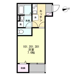 ベイルーム湘南台北【1階】の間取り