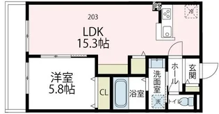 エクセル清水ヶ丘【203号室号室】の間取り