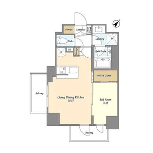 グランカーサ横濱石川町【7階】の間取り