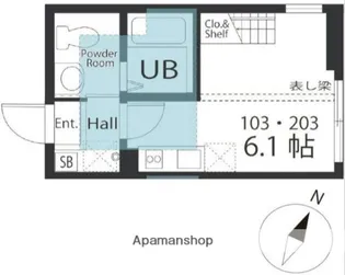 ハーミットクラブハウス京急弘明寺ⅢA号棟【2階】の間取り