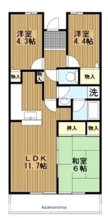 ヒルズ南戸塚3号棟【4階】の間取り