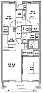 ヒルズ南戸塚3号棟【3階】の間取り