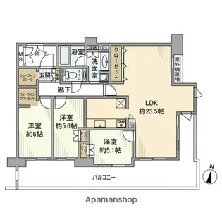 エルステージ東戸塚パークテラス【5階】の間取り