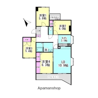 ライムライト松風台Ⅲ【3階】の間取り