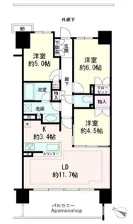 プライム湘南辻堂リーフィアレジデンス【3階】の間取り