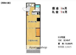 長者町ビジネスマンション【5階】の間取り