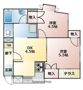 タウンシップ鵠沼【1階】の間取り