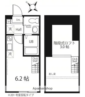ハーミットクラブハウス二俣川Ⅳ【2階】の間取り