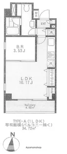 スクエアワン【4階】の間取り