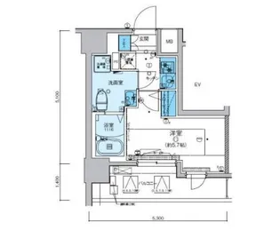リヴシティ横濱新川町弐番館【2階】の間取り