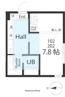 ハーミットクラブハウス横浜根岸ベース【1階】の間取り