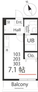ハーミットクラブハウス新子安Ⅲ【3階】の間取り