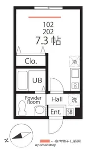 ハーミットクラブハウス星川B棟【2階】の間取り