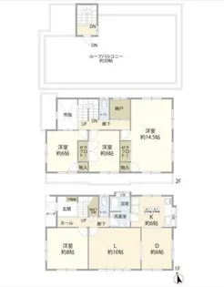 神奈川県藤沢市片瀬山1丁目【一戸建】の間取り