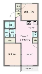 ラドンシティー鶴巻A【1階】の間取り