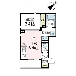 PONT BRILLANT【102号室号室】の間取り