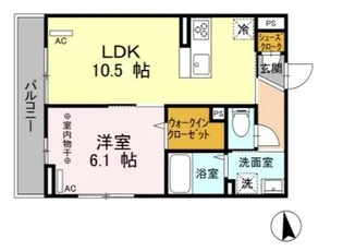 ラ・パージュ桜【3階】の間取り
