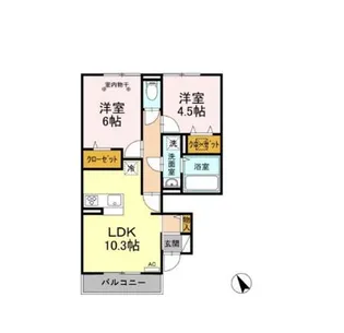 リビング平沢【1階】の間取り