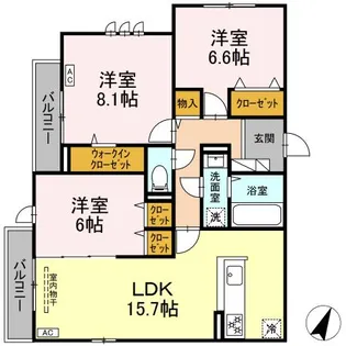 D’BLESS湘南辻堂【3階】の間取り