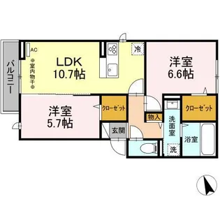 アールドソレイユ【2階】の間取り