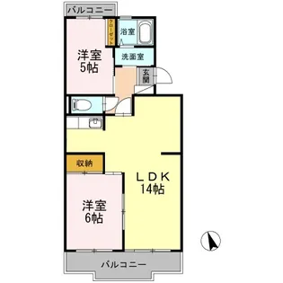 ハビテーションWADA【1階】の間取り