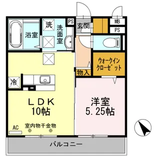 フローラ矢部【1階】の間取り