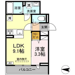 レ・プリューム【3階】の間取り