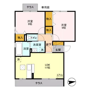 フォース クローバーⅡ【1階】の間取り