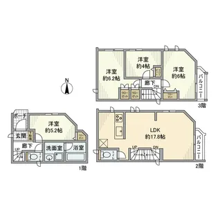 神奈川県川崎市川崎区観音1丁目【一戸建】の間取り