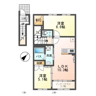 クレサンテーム【2階】の間取り