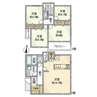 神奈川県大和市西鶴間7丁目【一戸建】の間取り