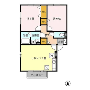 アバンティーヌ淵野辺 A【1階】の間取り