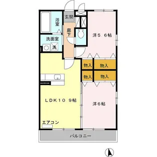 スカイヒル横濱六ッ川 B棟【2階】の間取り