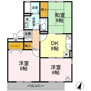 グランドール壱番館【3階】の間取り