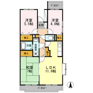 BELLEVUE参番館【2階】の間取り