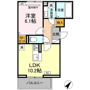 (仮称)D Paina Hino【3階】の間取り