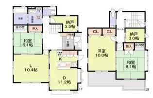 神奈川県伊勢原市神戸【一戸建】の間取り