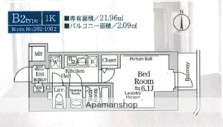 ルフレプレミアム横浜リーヴァ【6階】の間取り