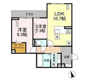 シェーンブルーメ横浜【1階】の間取り